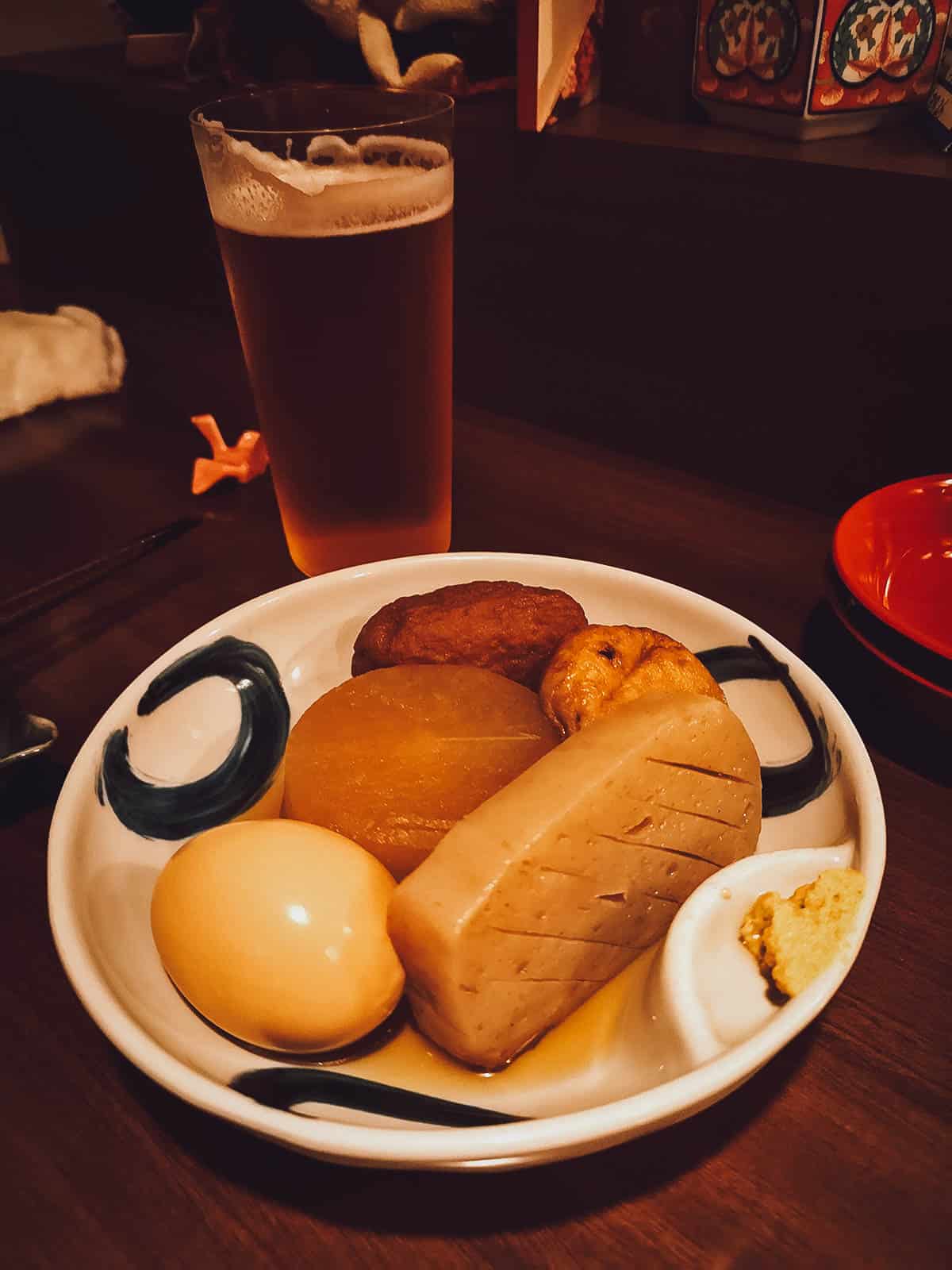 Oden, a popular Japanese izakaya bar food