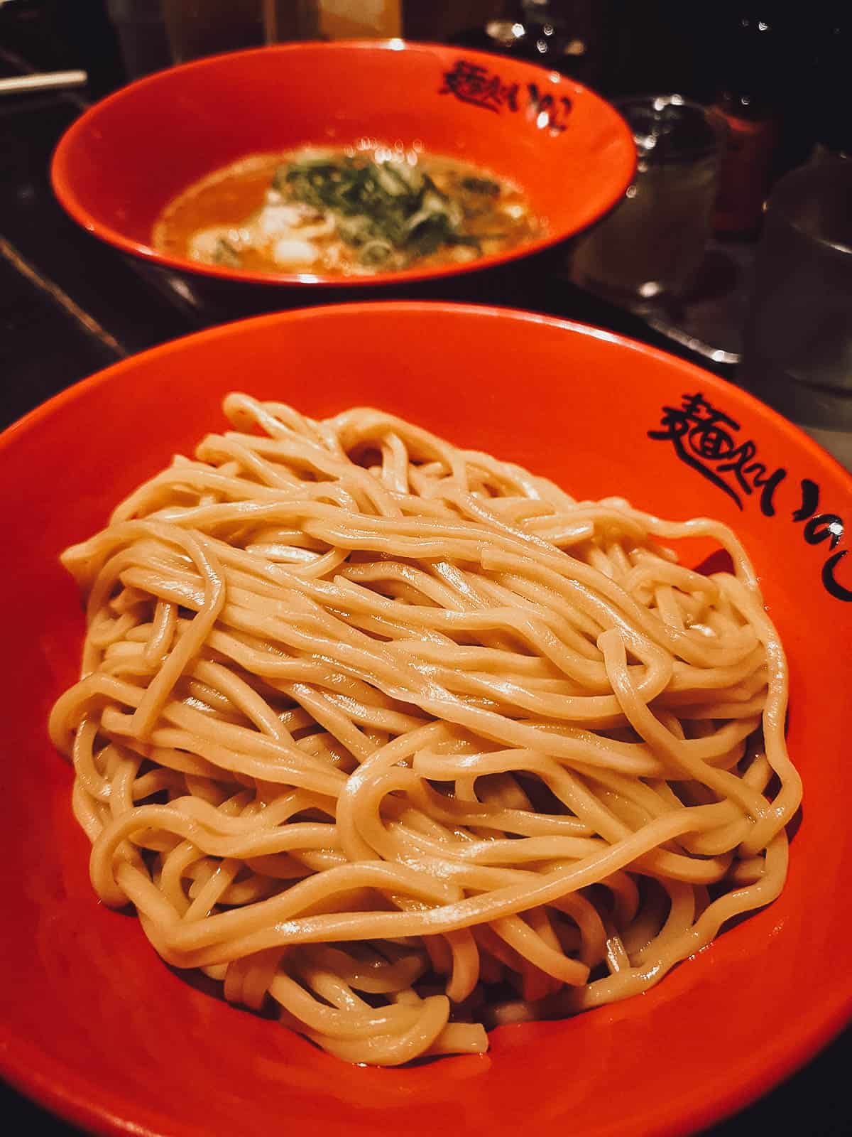 Ebi miso tsukemen at 麺処いのこ平和台店 in Tokyo, Japan