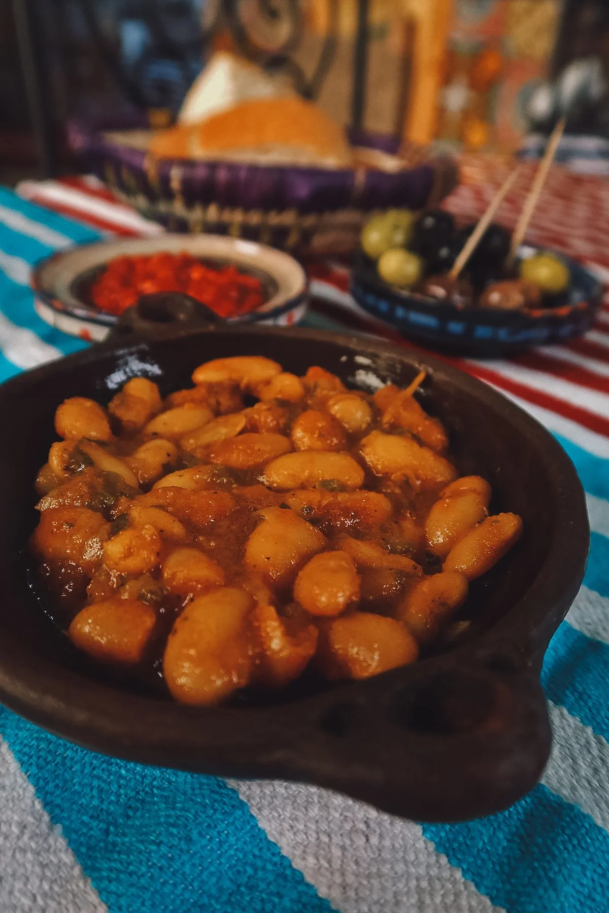 Bean stew at a restaurant in Tangier